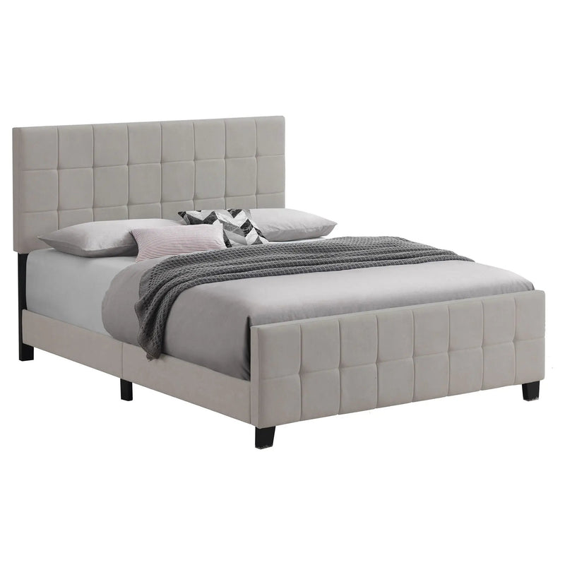 Fairfield Upholstered Eastern King Panel Bed Beige by Unique Piece Furniture