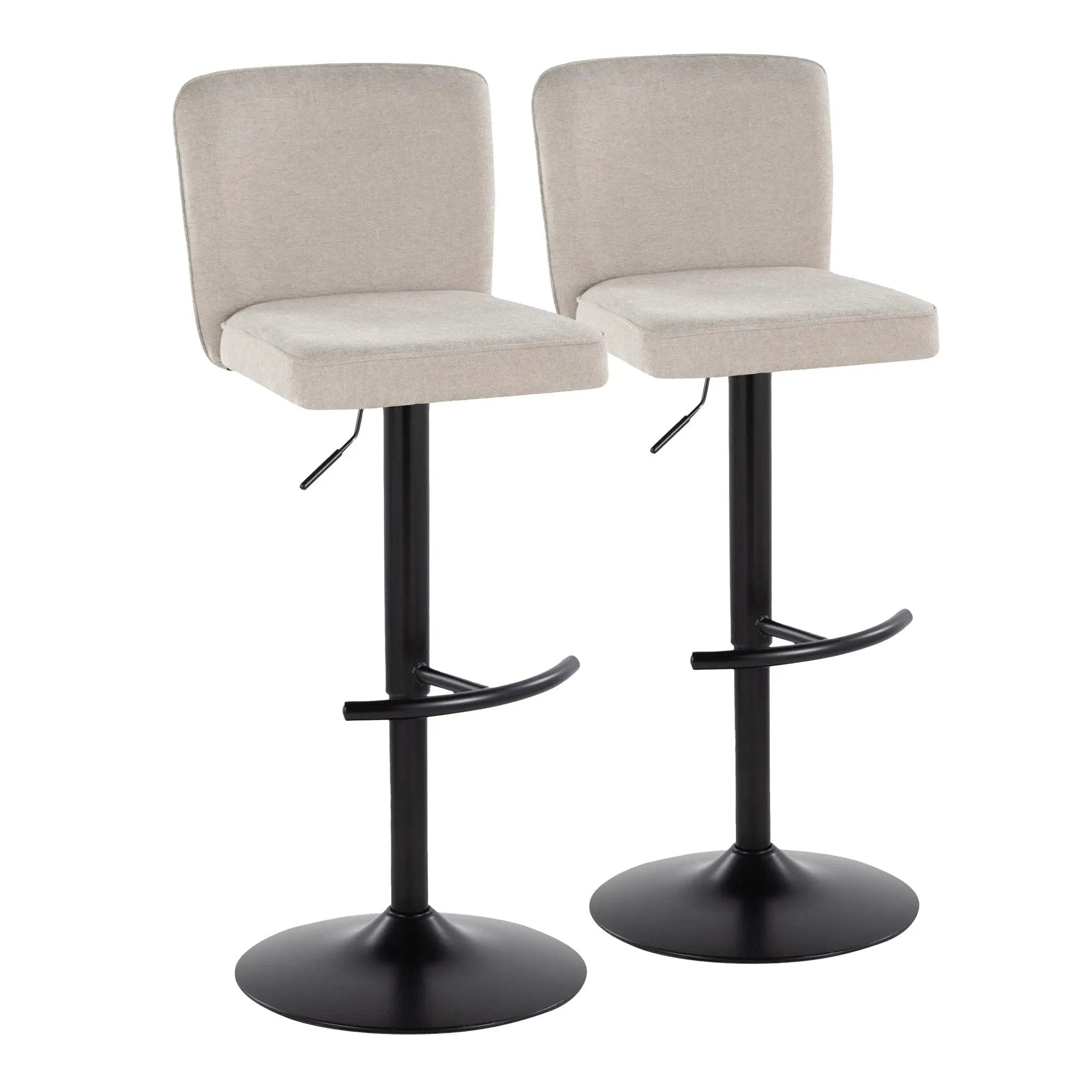 Henry - Contemporary Adjustable Barstool & Swivel With Rounded T Footrest (Set of 2) by Unique Piece Furniture