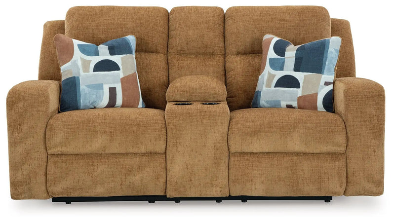 Kanlow - Dbl Reclining Loveseat With Console by Unique Piece Furniture