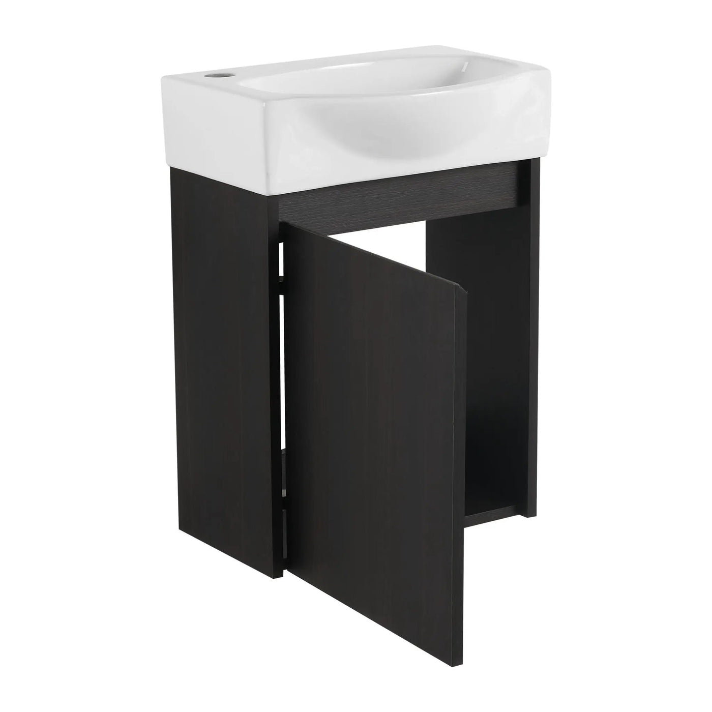 Modern Bathroom Vanity With Ceramic Basin, Wall Mounted Floating Sink Combo, Storage Cabinet by HouseOfZazla