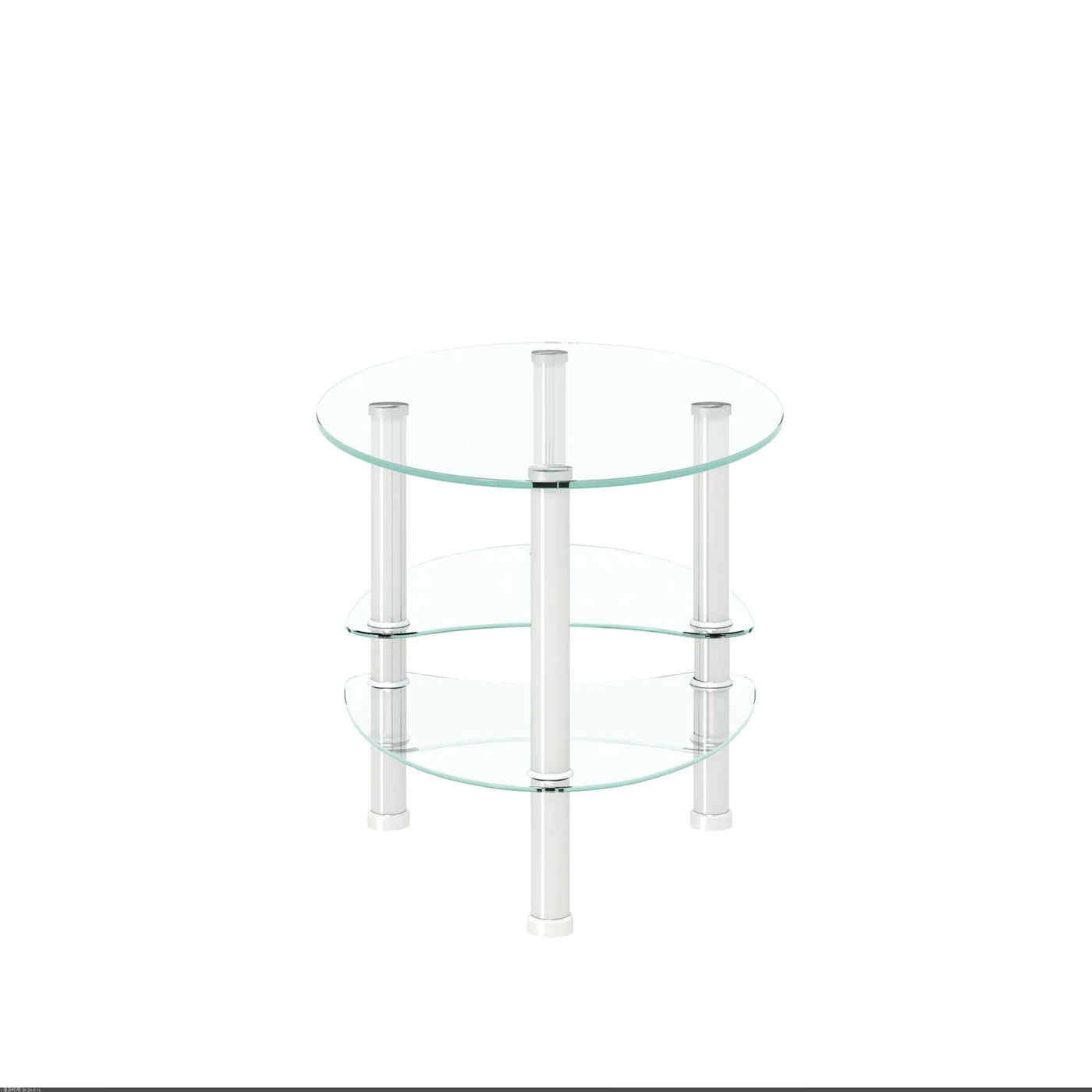 Transparent Oval Glass Coffee Table, Modern Table In Living Room Oak Wood Leg Tea Table 3-Layer Glass Table by Unique Piece Furniture