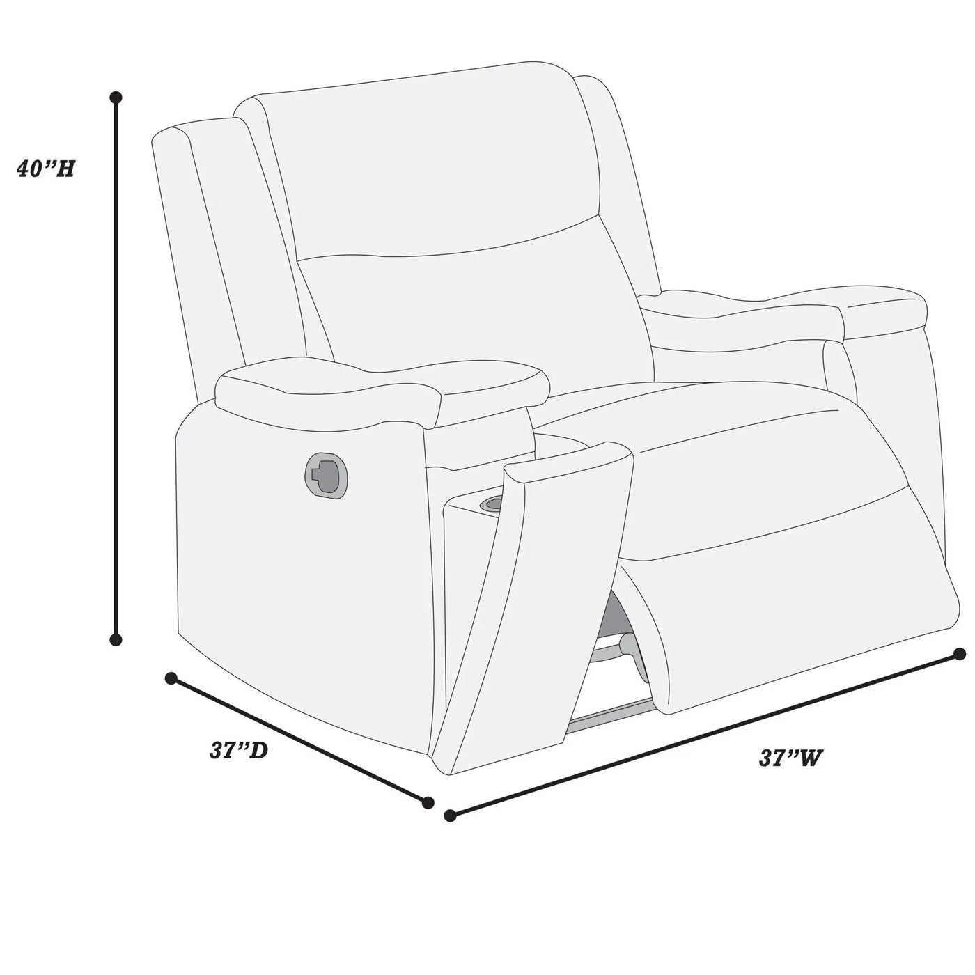 Modern Manual Motion Living Room Set With Hidden Cup Holders by HouseOfZazla