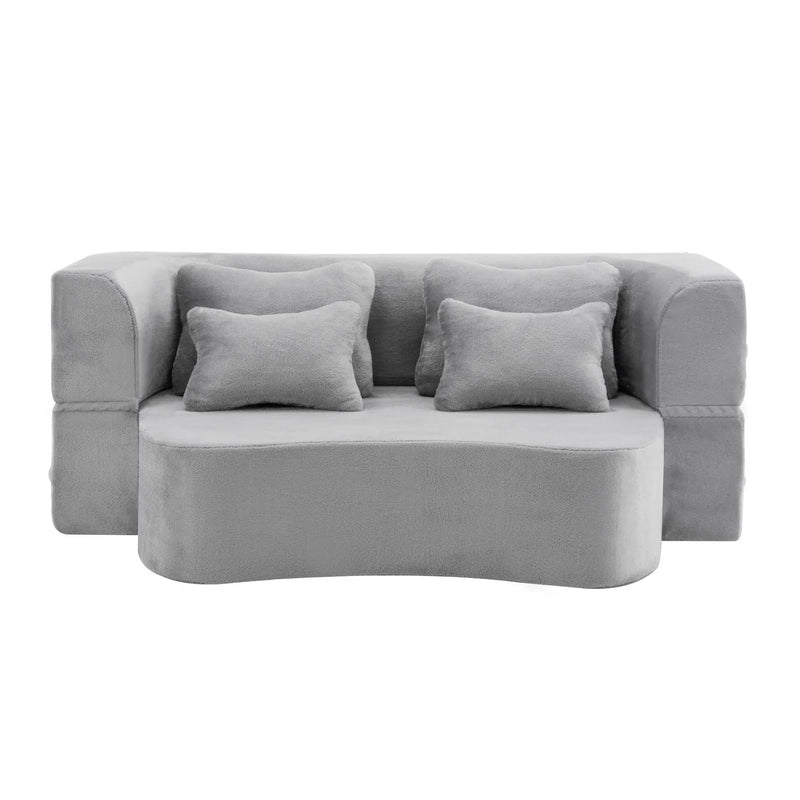 Modern Floor Sofa With 4 Pillows by HouseOfZazla