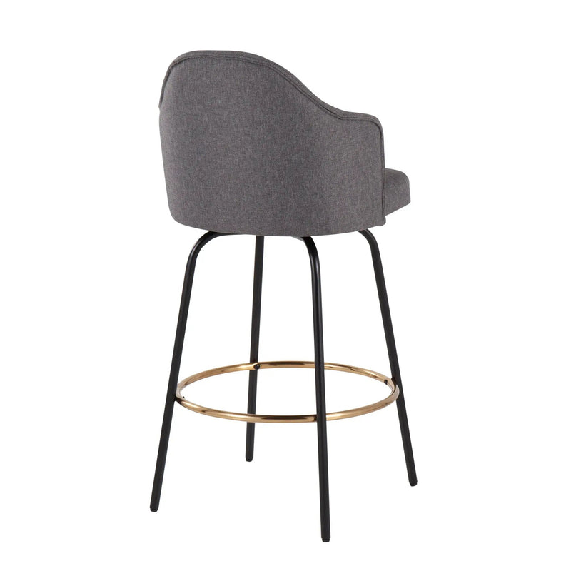 Ahoy - Contemporary Fixed Height Counter Stool Round Footrest (Set of 2) by HouseOfZazla