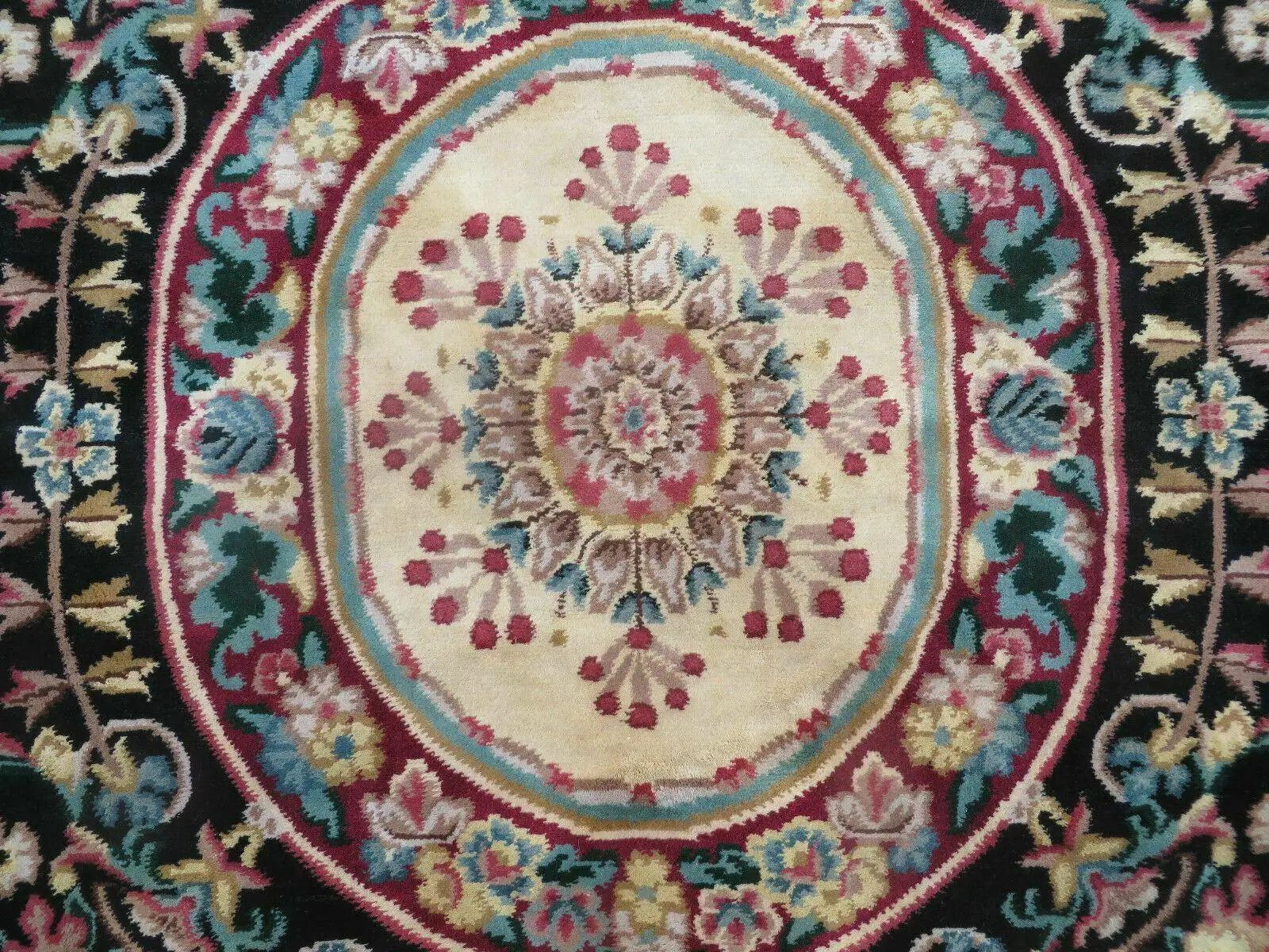 9' X 12' Decorative Chinese Aubusson Hand Knotted Pile Wool Rug Black Nice by Jewel Rugs