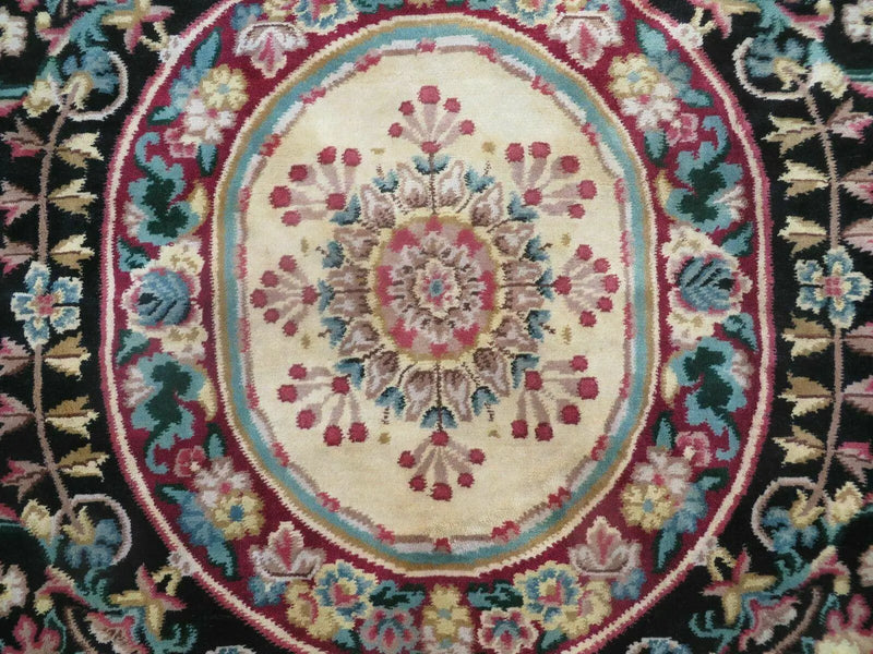 9' X 12' Decorative Chinese Aubusson Hand Knotted Pile Wool Rug Black Nice by Jewel Rugs
