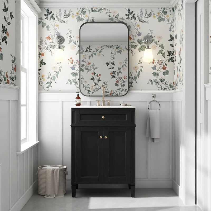 Bathroom Vanity With 2 Doors And Tip Out Drawer, Soft Closing Hinges by Unique Piece Furniture