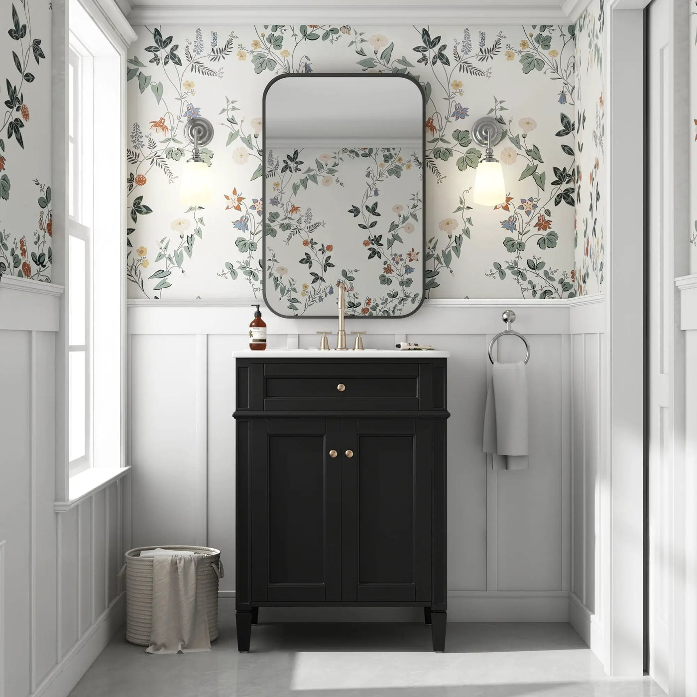 Bathroom Vanity With 2 Doors And Tip Out Drawer, Soft Closing Hinges by Unique Piece Furniture