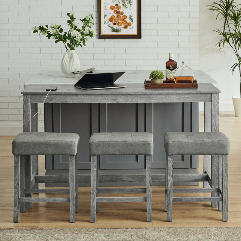 59 Inch Bar Table and Chair Set by HouseOfZazla