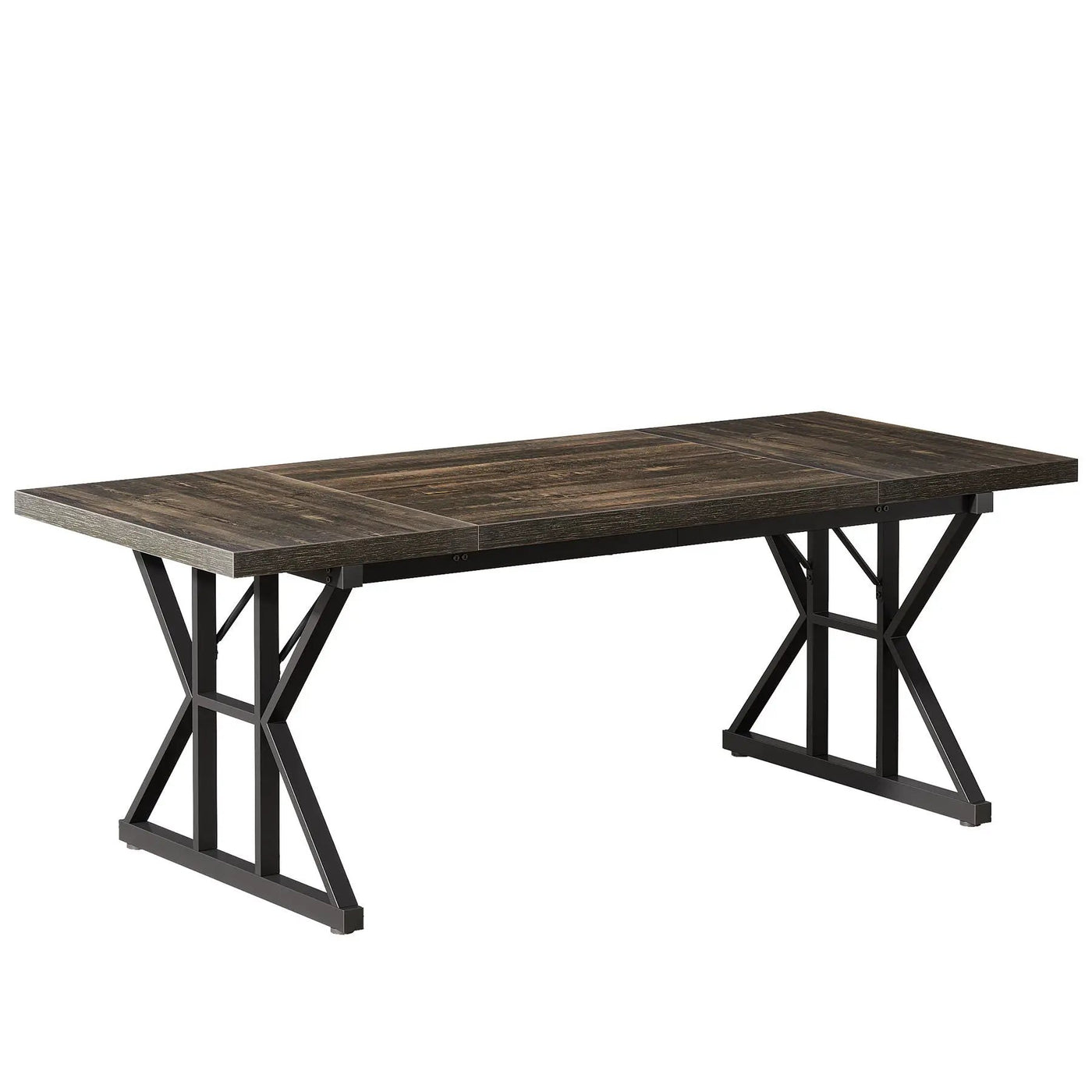 Rectangular Dining Table With X Trestle Metal Legs by HouseOfZazla