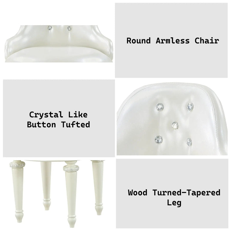 Dorothy - Vanity Chair With Swivel Chair Only - Ivory by HouseOfZazla