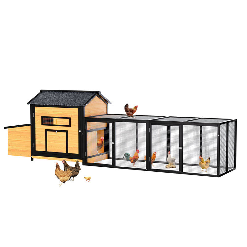 114" Wooden Chicken Coop with Outdoor Run by HouseOfZazla