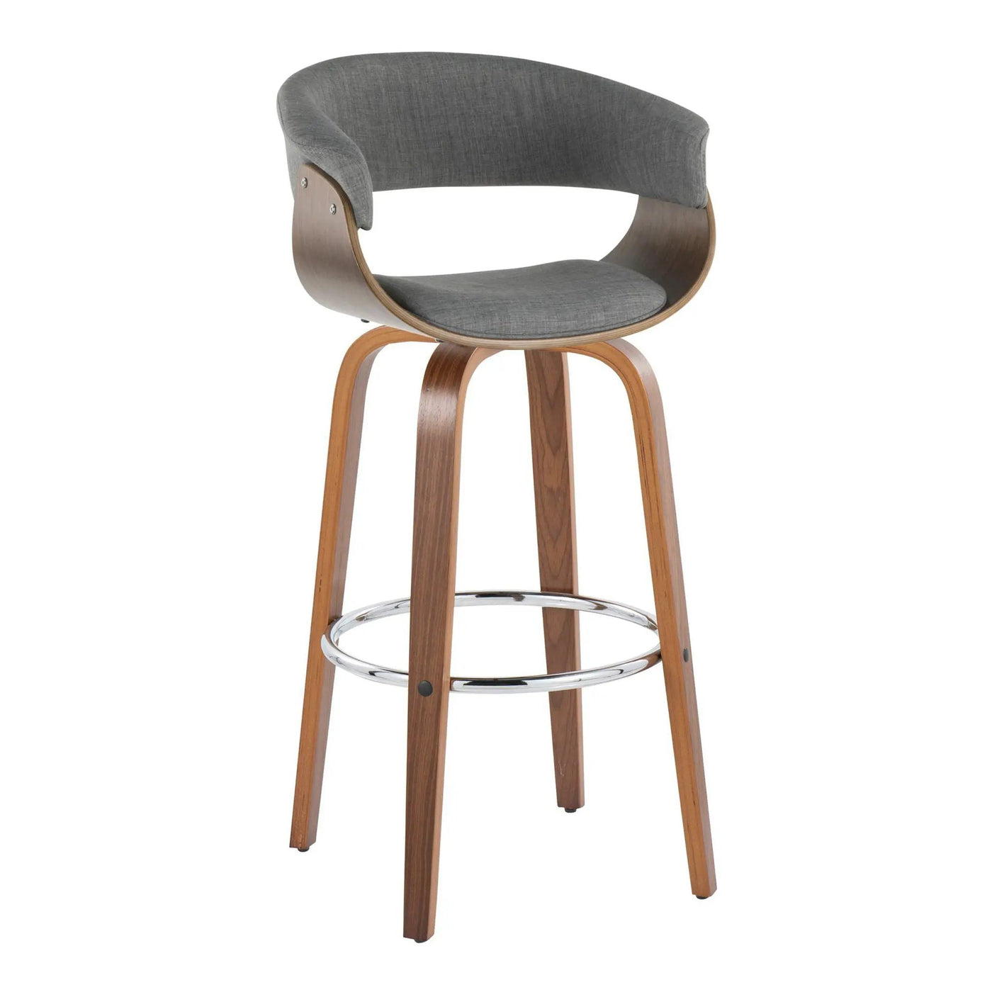 Vintage Mod - Mid Century Modern Fixed Height Barstool With Swivel With Round Footrest (Set of 2) by HouseOfZazla