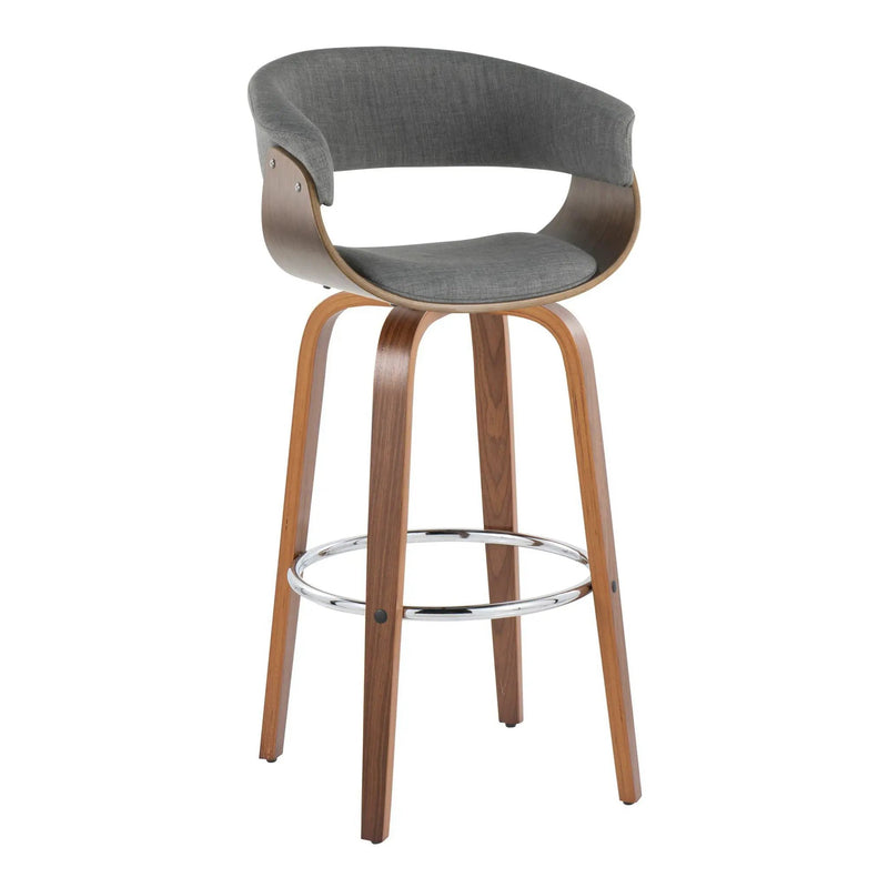 Vintage Mod - Mid Century Modern Fixed Height Barstool With Swivel With Round Footrest (Set of 2) by HouseOfZazla
