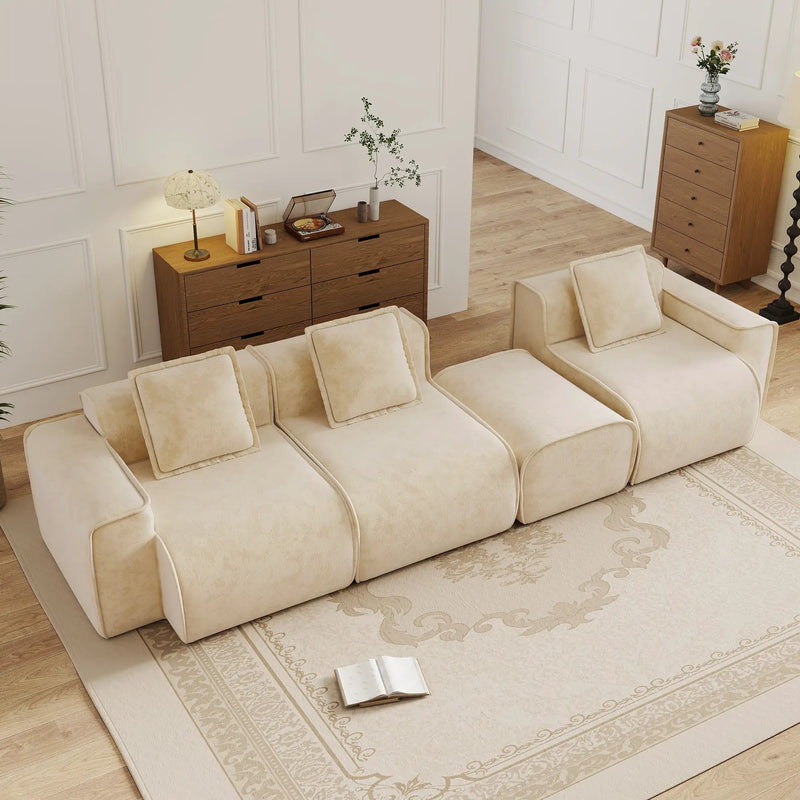 Streamlined Design Modular 3 Seat L Shape Sectional Sofa by HouseOfZazla
