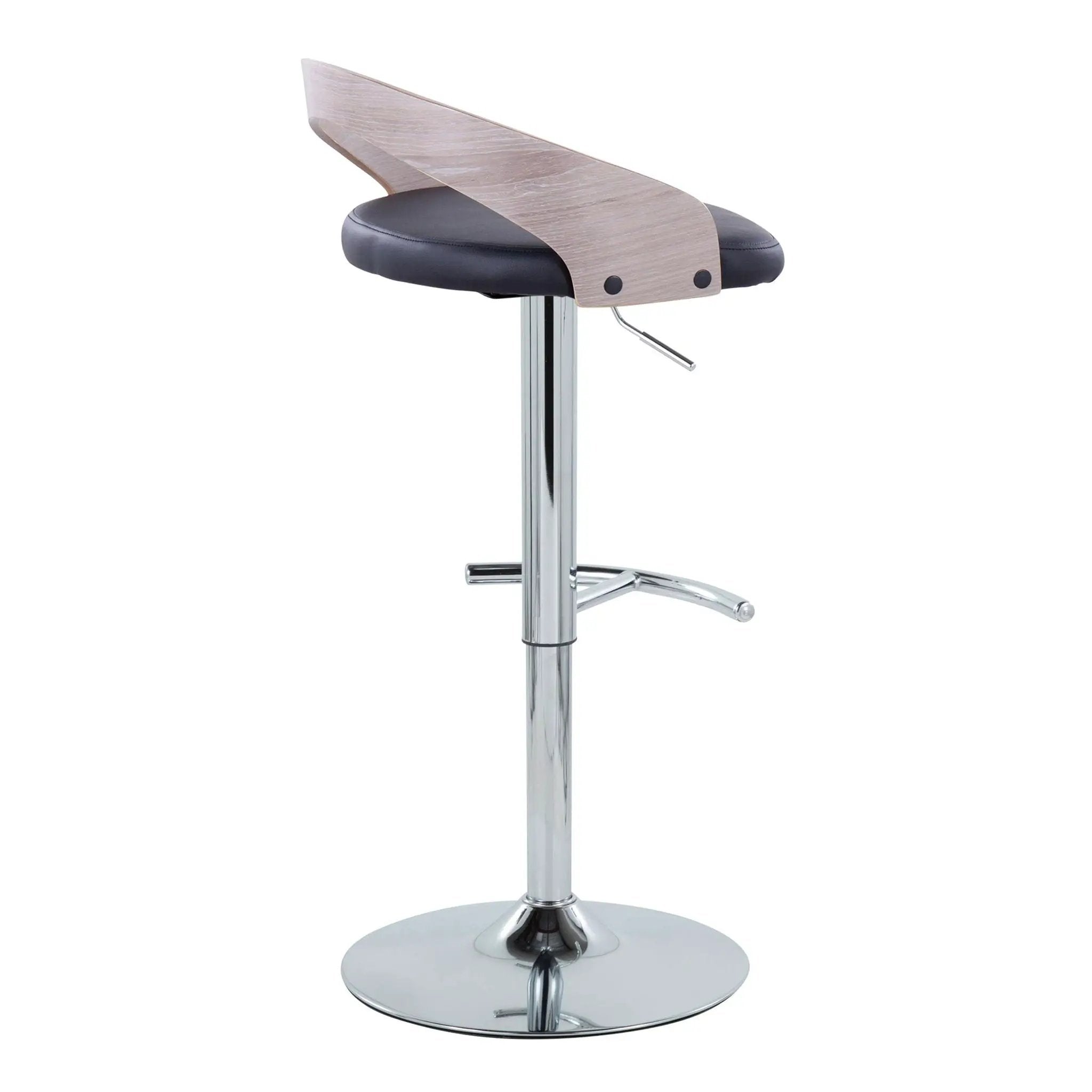 Grotto - Contemporary, Adjustable Barstool With Swivel With Rounded T Footrest (Set of 2) by Unique Piece Furniture