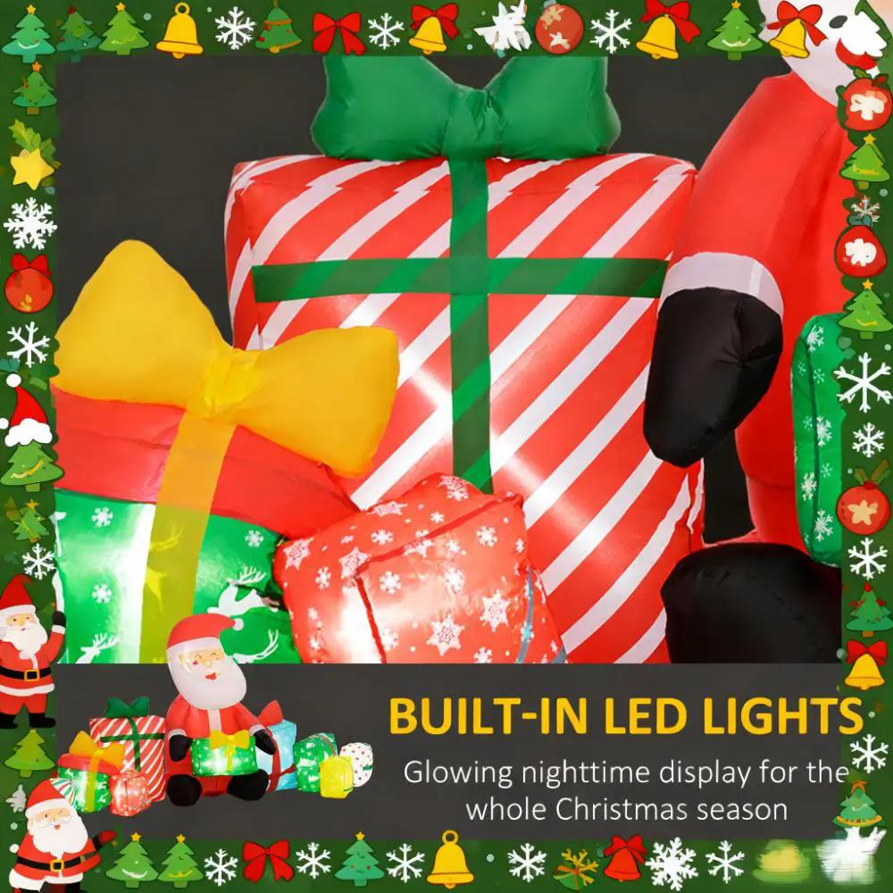 Inflatable Santa Claus And Gift Boxes Outdoor Display by HouseOfZazla