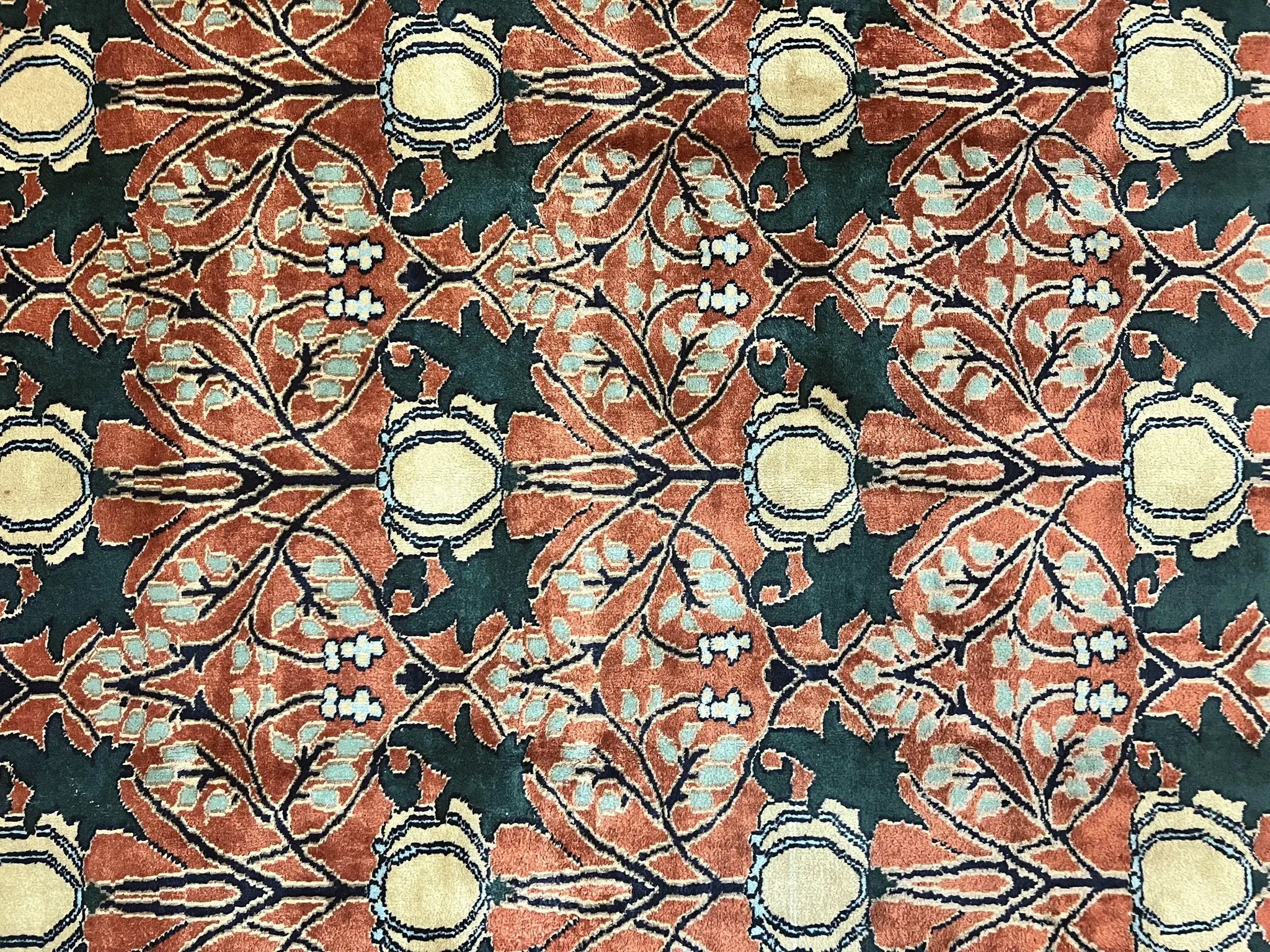 Indo Persian Bidjar Rug 8x10, Red and Black, Handmade Vintage Wool Carpet by Jewel Rugs