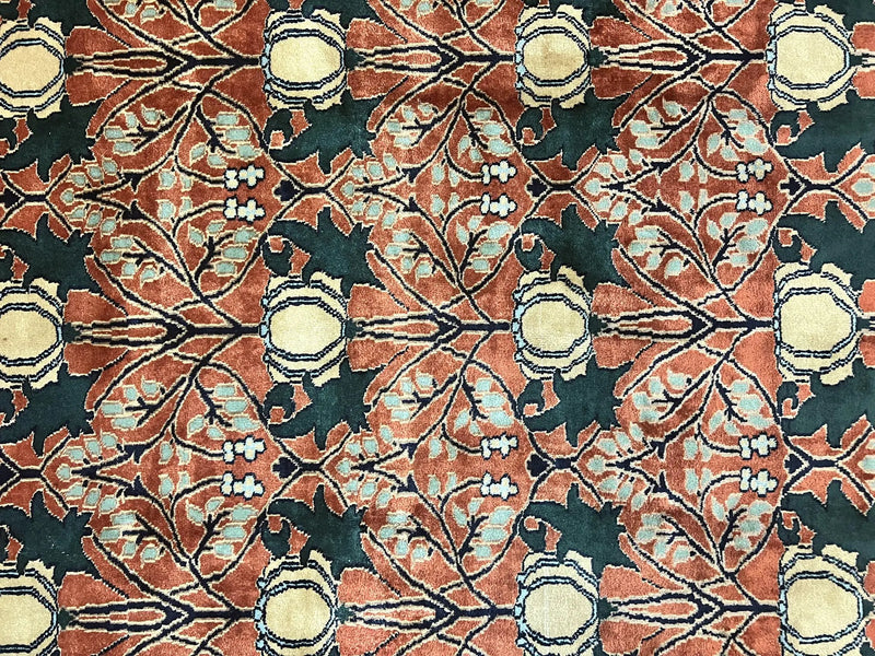 Indo Persian Bidjar Rug 8x10, Red and Black, Handmade Vintage Wool Carpet by Jewel Rugs