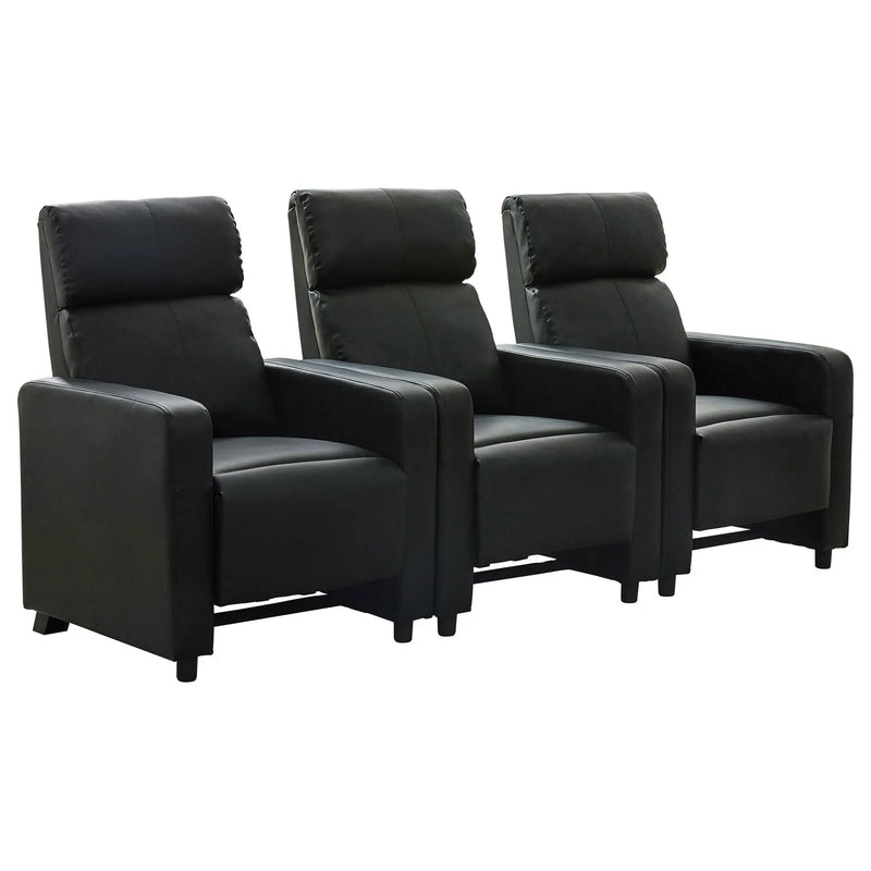 Toohey Upholstered Tufted Recliner Living Room Set Black by Unique Piece Furniture