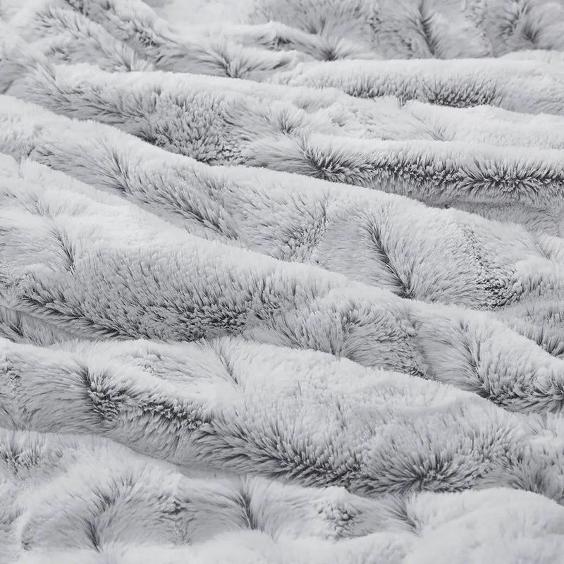 Twin/Twin XL Back Print Long Fur Comforter Mini Set by HouseOfZazla