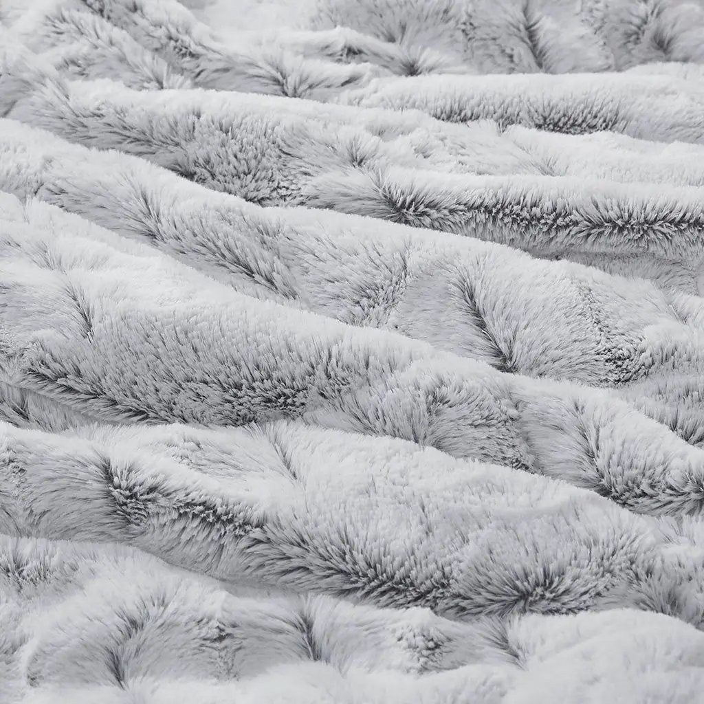 Full/Queen Back Print Long Fur Comforter Mini Set by HouseOfZazla
