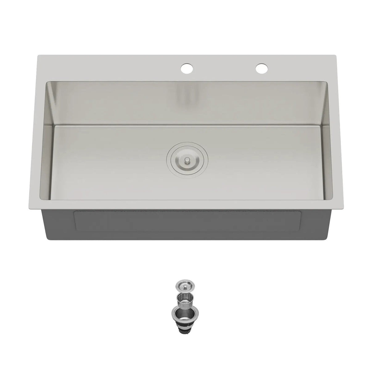 33 Inch Topmount Sink - Stainless Steel Kitchen Sink by HouseOfZazla