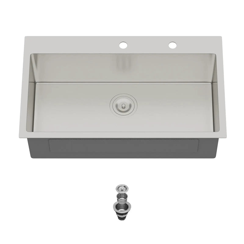 33 Inch Topmount Sink - Stainless Steel Kitchen Sink by HouseOfZazla