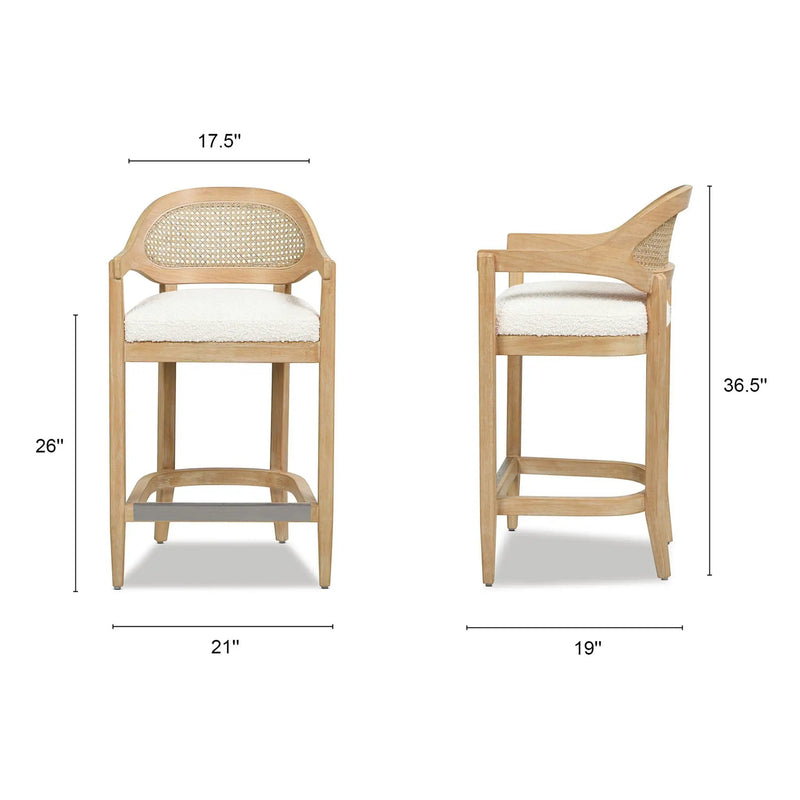 Americana - Mid-Century Modern Cane Back Counter Stool by HouseOfZazla
