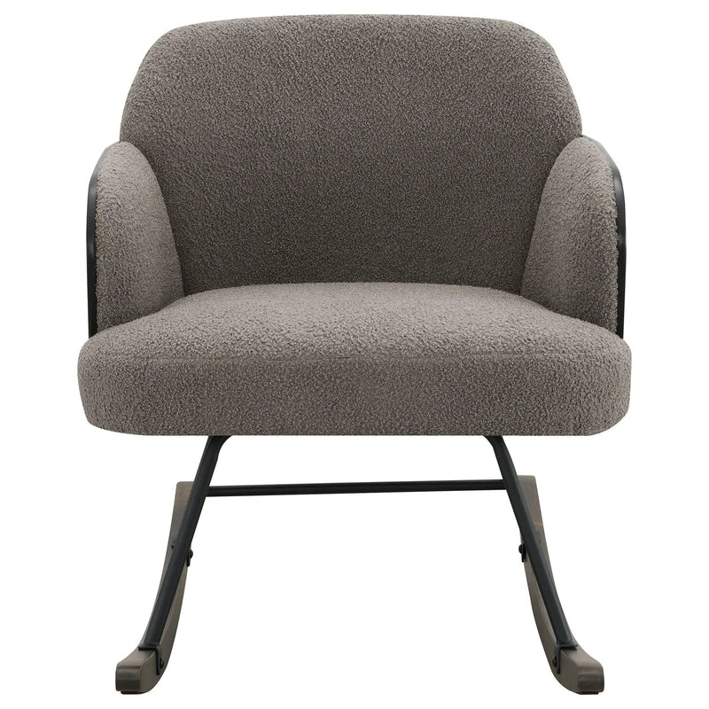 Paige Boucle Upholstered Mid Back Rocking Chair Taupe by Unique Piece Furniture
