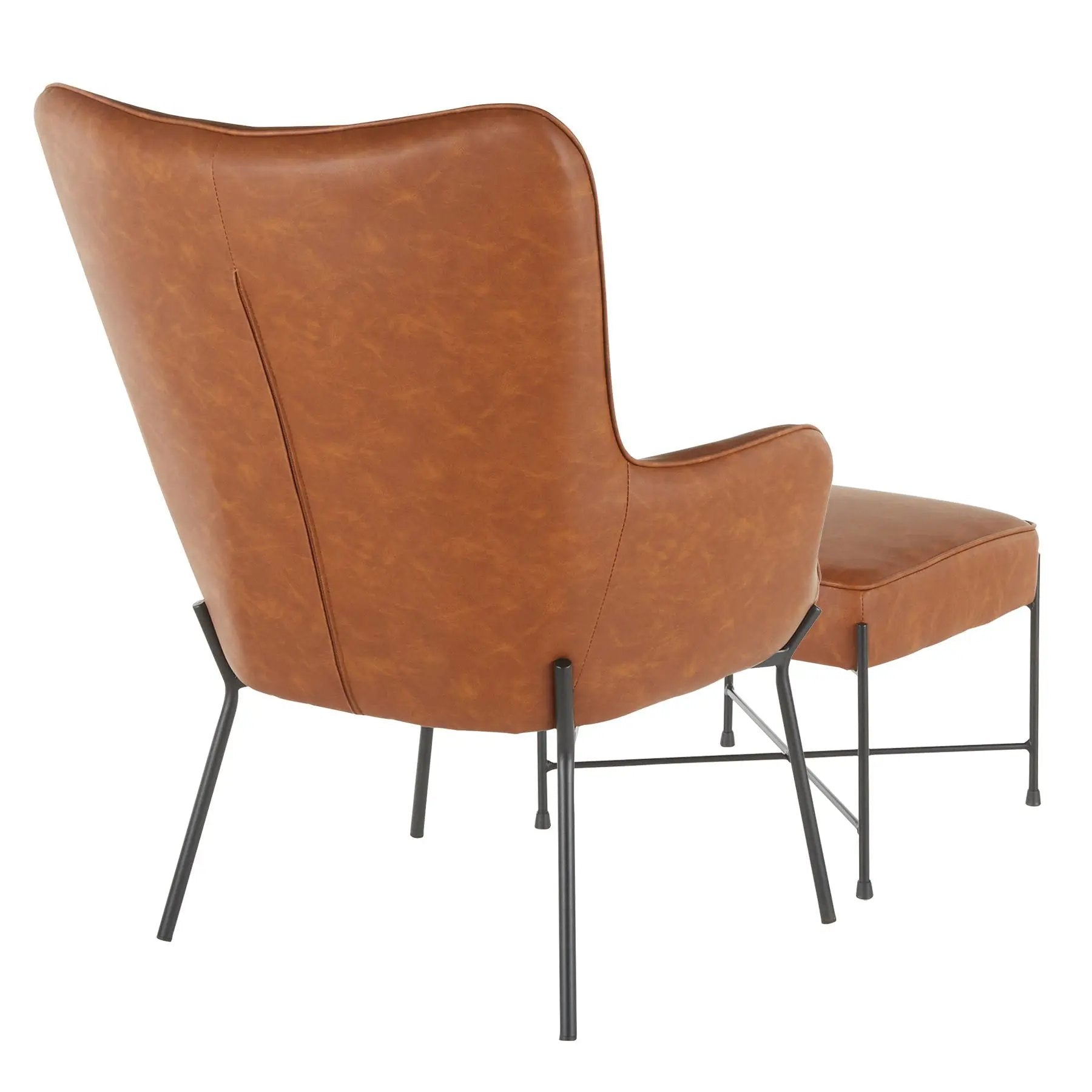Izzy - Industrial Lounge Chair & Ottoman Set by Unique Piece Furniture