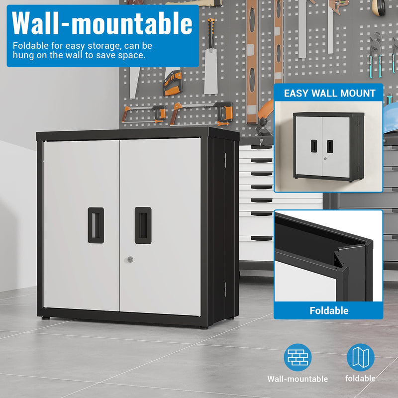 Metal Tool Garage Storage Cabinet with 2 Doors and Lock by HouseOfZazla