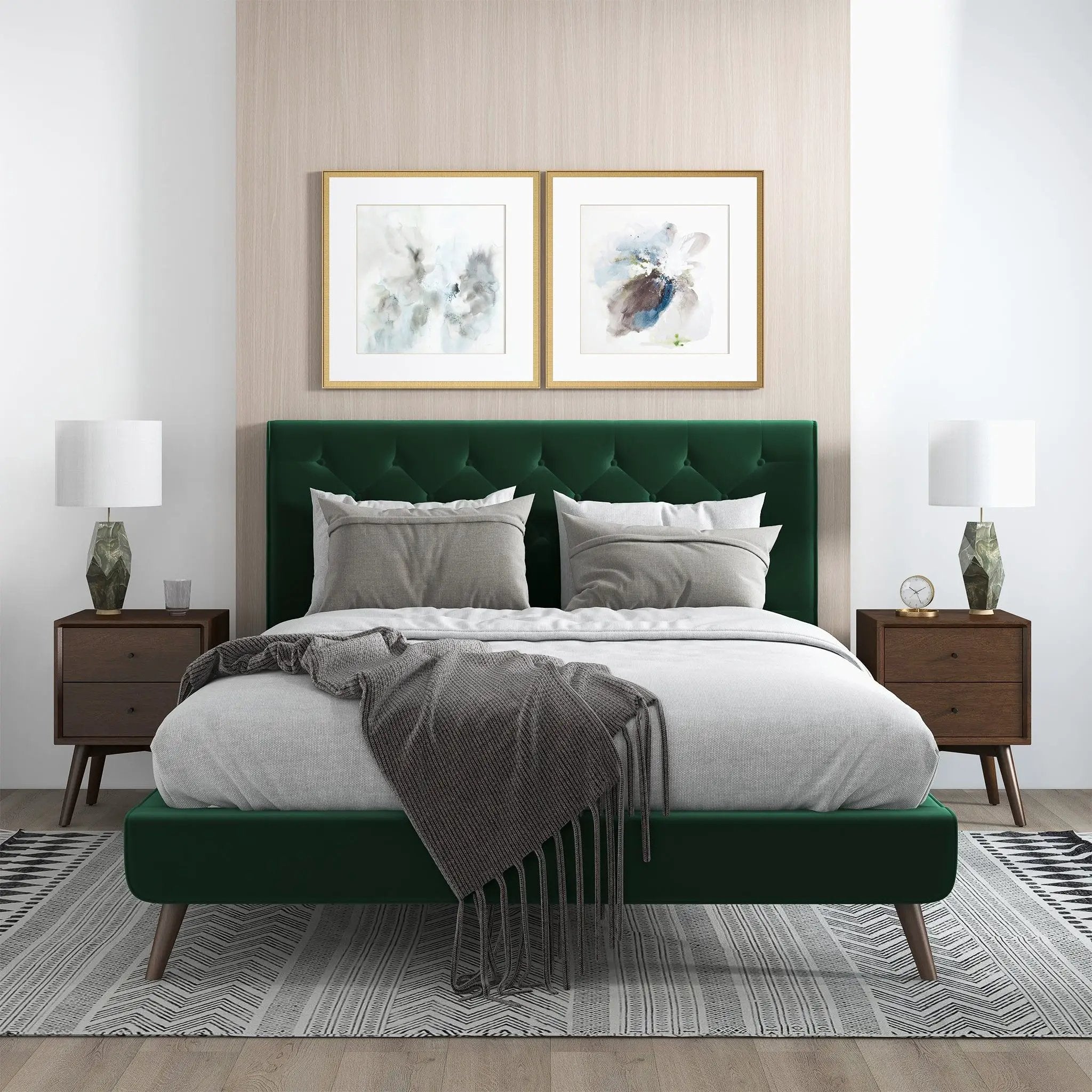 Dillon - Mid-Century Modern Platform Bed by HouseOfZazla
