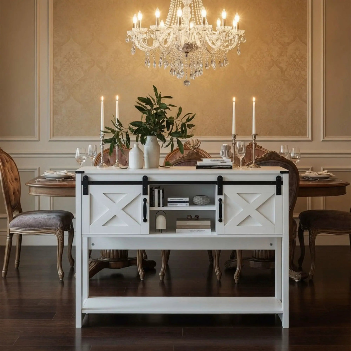 Farmhouse Entryway Table With Sliding Barn Door by HouseOfZazla