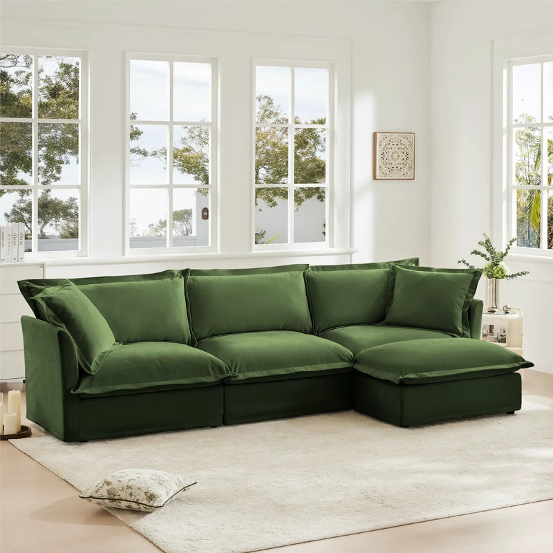 L-Shaped Slipcovered Sectional Sofa by HouseOfZazla