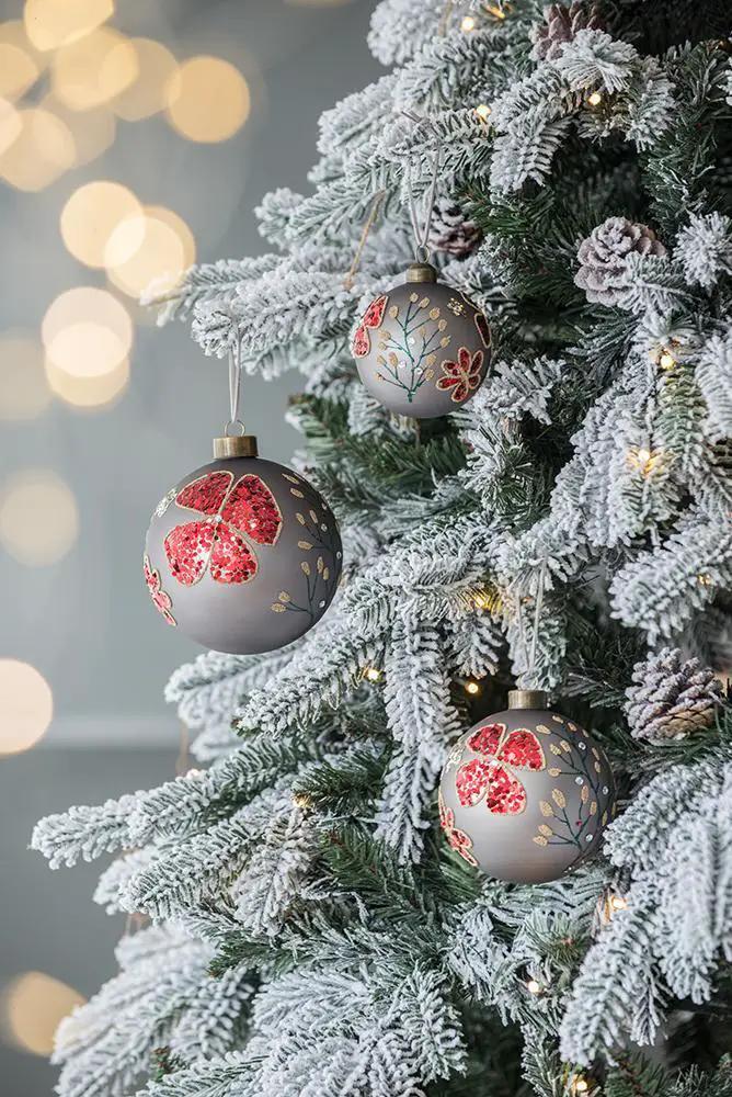 Glass Decorative Hanging Ball Christmas Tree Ornaments For Holiday Party Decorations by Unique Piece Furniture