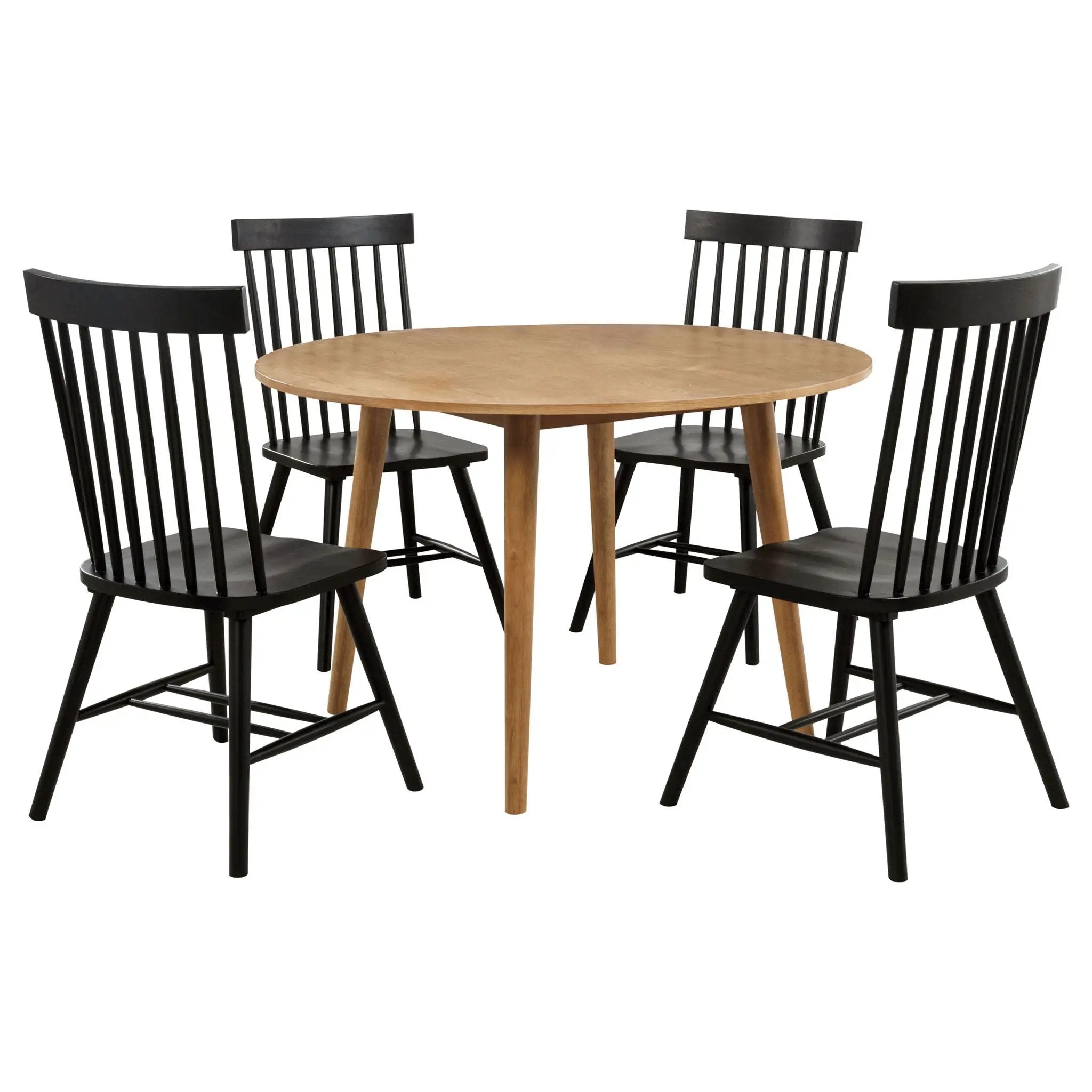 Andrews 5-piece Round Dining Table Set Light Ash and Black by Unique Piece Furniture