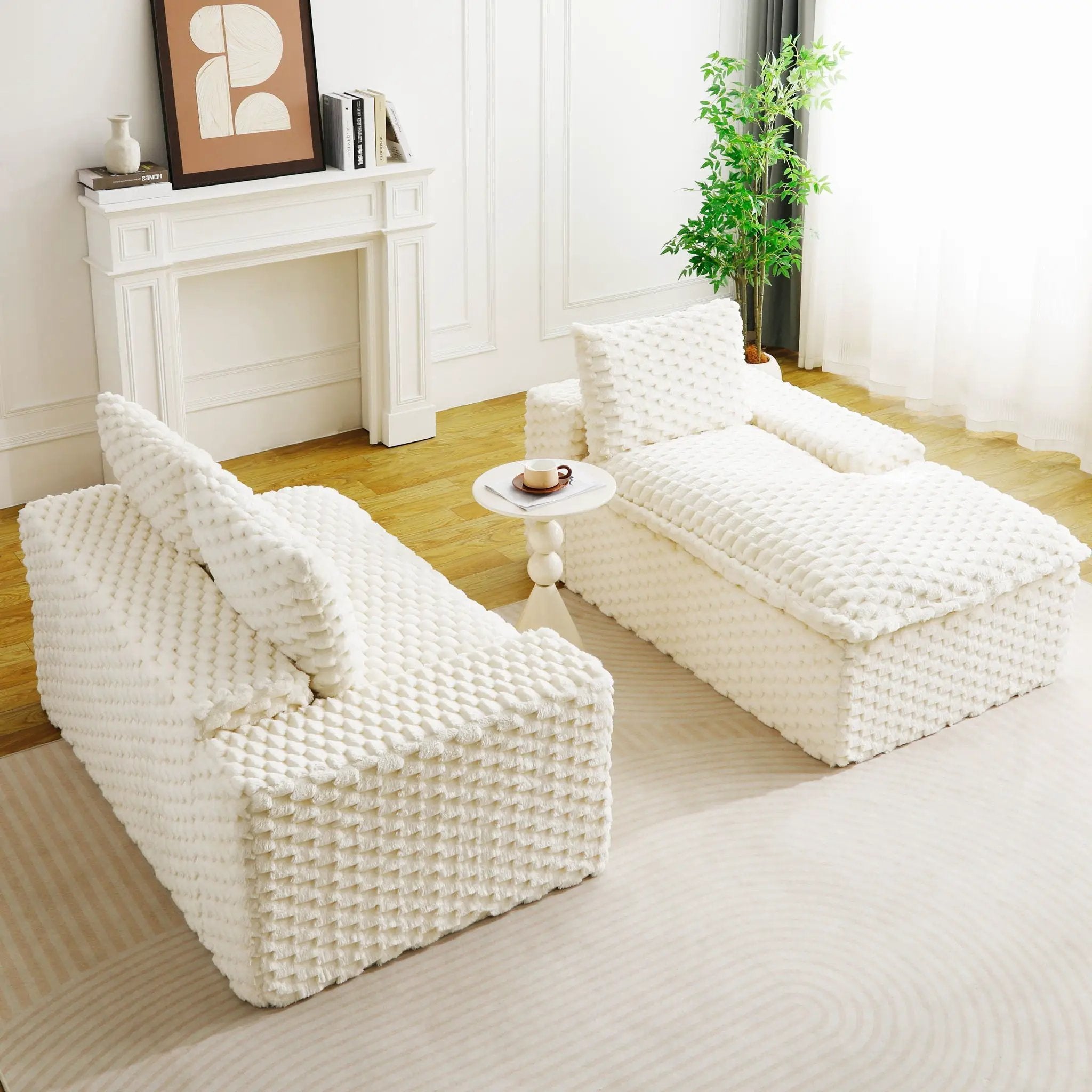 Modular Sofa, Convertible Twin Seat With Chaise Lounge by Unique Piece Furniture