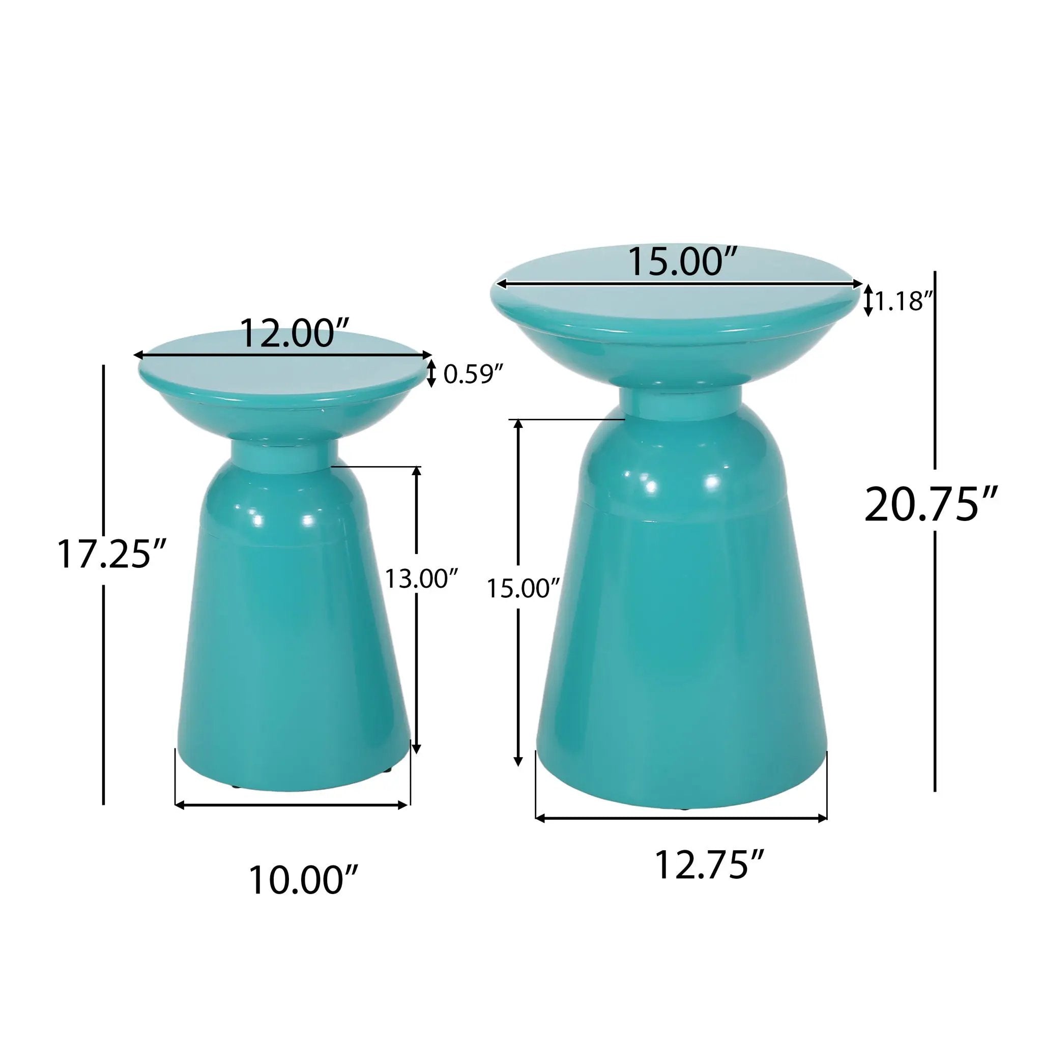 Serenita Outdoor Side Tables With Flared Design (Set of 2) by HouseOfZazla