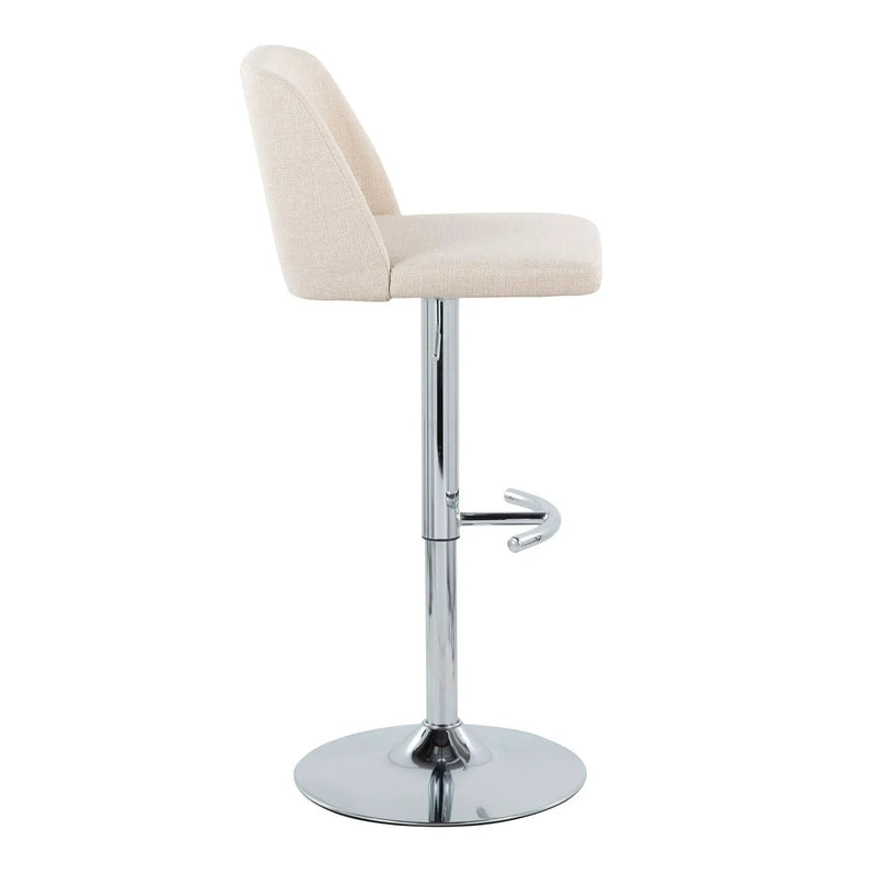 Toriano - Contemporary Adjustable Barstool With Swivel & Rounded T Footrest (Set of 2) by Unique Piece Furniture