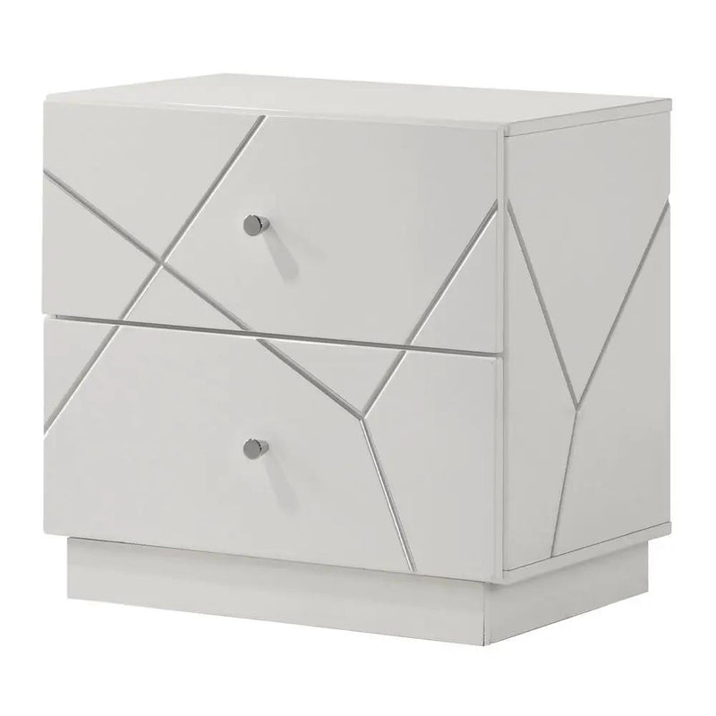 Esther - Nightstand - White / Silver by Unique Piece Furniture