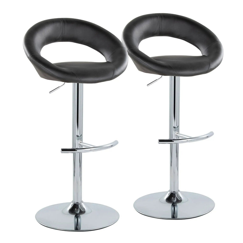 Posh - Contemporary Adjustable Barstool With Swivel With Rounded T Footrest (Set of 2) by Unique Piece Furniture