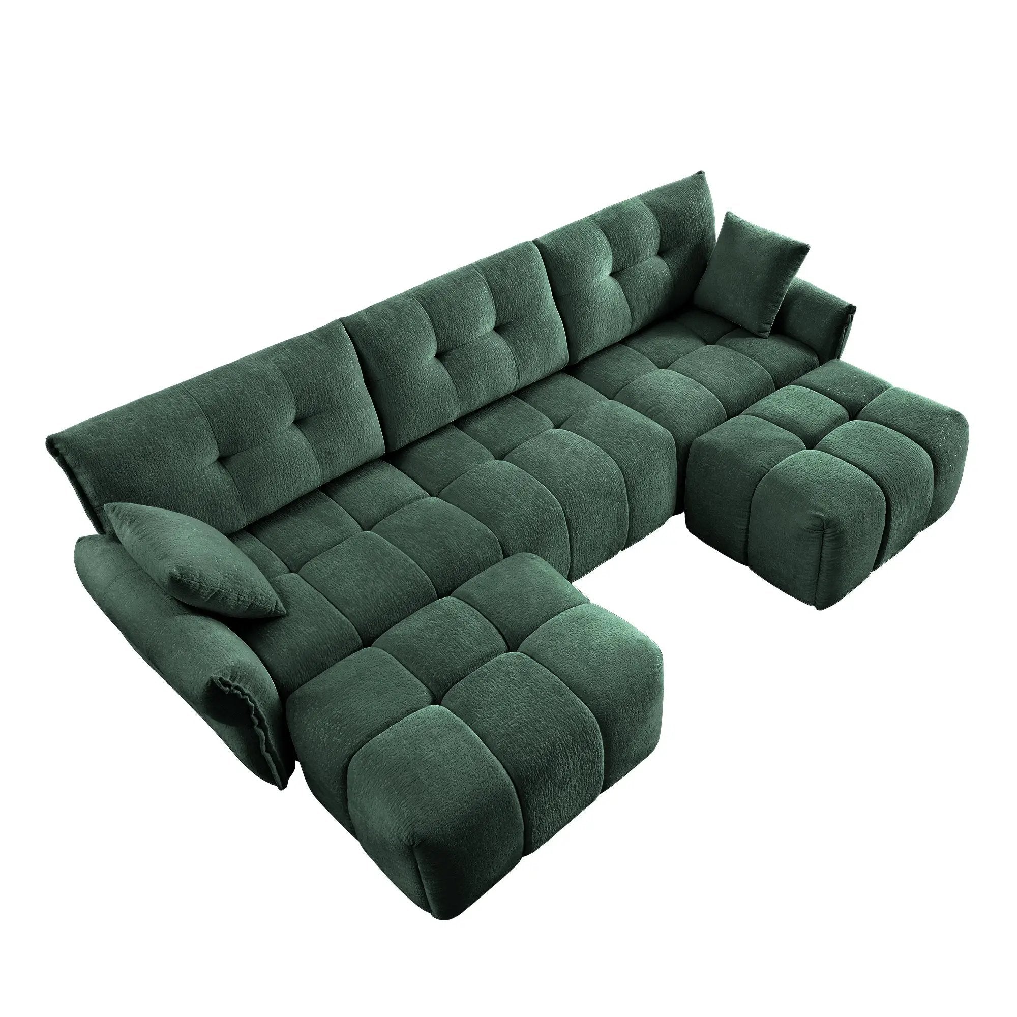 3 Seater Sofa Set With Ottoman And Throw Pillows by HouseOfZazla