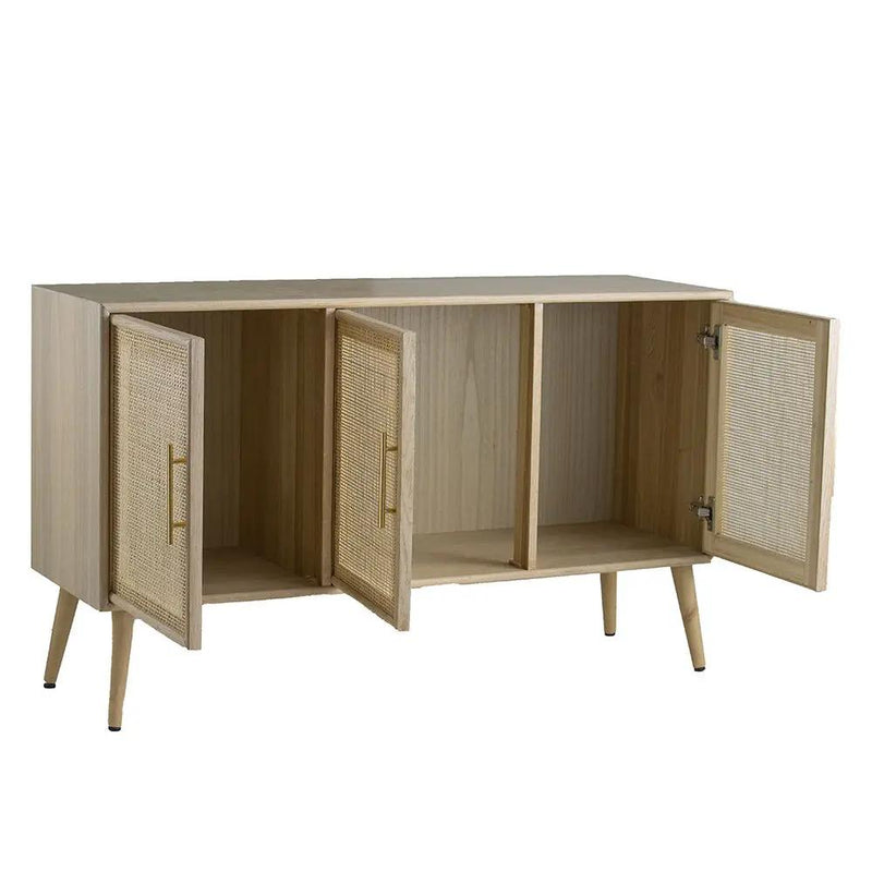 Wooden Accent TV Cabinet With 3 Doors - Brown by HouseOfZazla