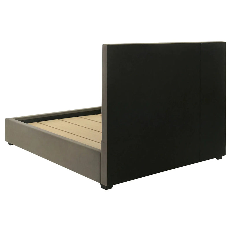 Delsea Upholstered Eastern King Platform Bed Light Brown by Unique Piece Furniture