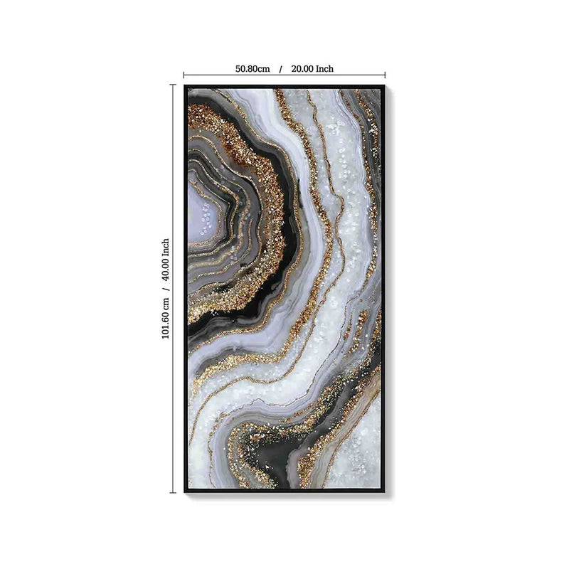 Canvas Painting Wall Art Framed Abstract Modern Decor 20x40 Inches by HouseOfZazla