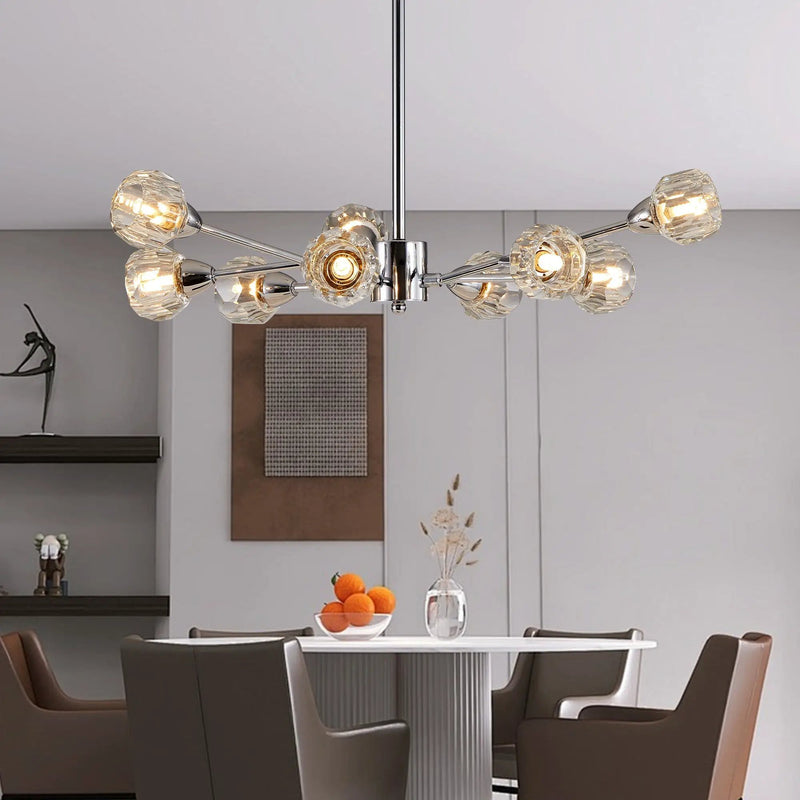 28" Modern Crystal Chandelier With 9 Lights by HouseOfZazla