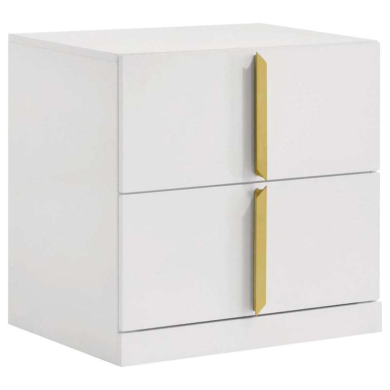 Ines 5-piece Eastern King Bedroom Set Grey and White High Gloss by Unique Piece Furniture