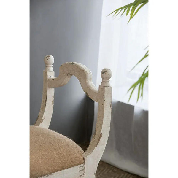 Harlow - Bench, Farmhouse / French Country Style Vanity Chair - Beige / White, photo 2 of 7