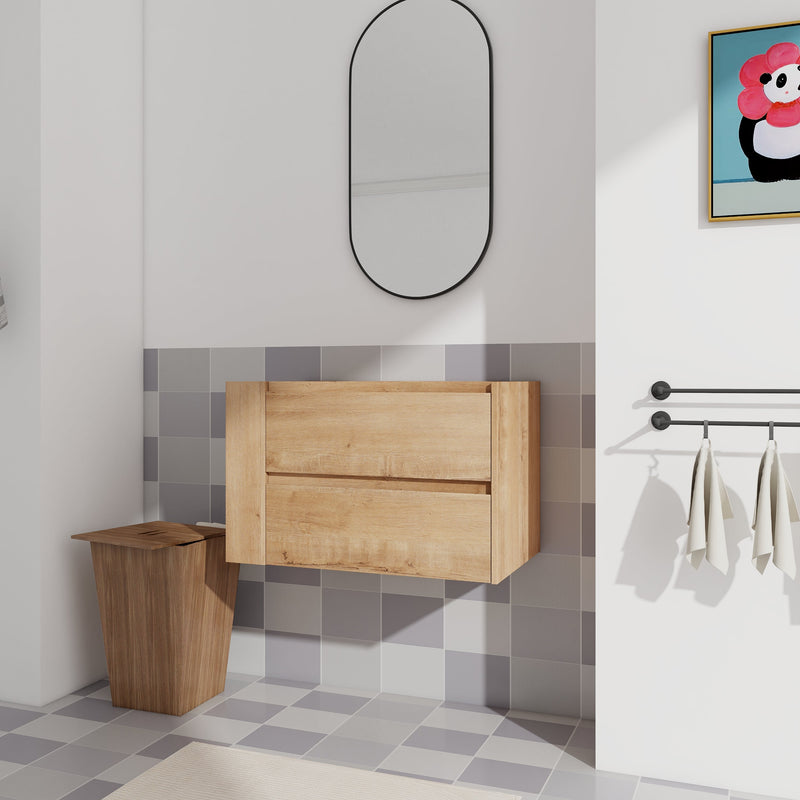 30" Wall Mount Bathroom Vanity with Soft Close Drawer (Without Basin) by HouseOfZazla